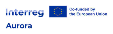 Tunnus, jossa on EU:n tähtilippu sekä tekstit Interreg Aurora ja Co-funded by the European Union.