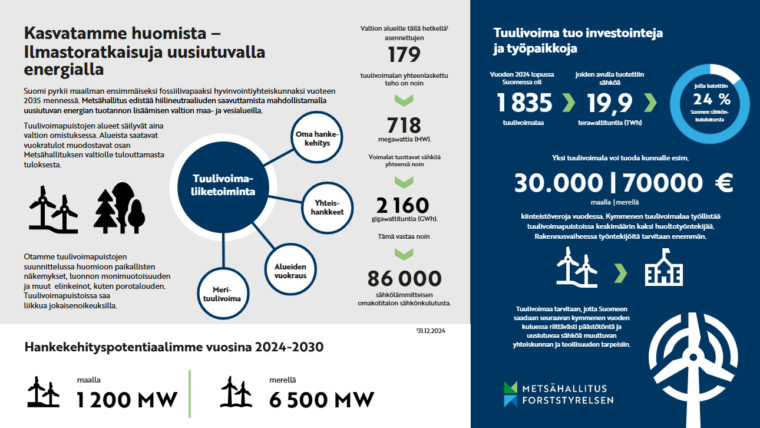 Tuulivoiman avainlukuja graafisessa muodossa